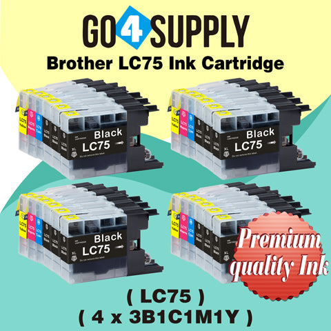 Compatible Set Combo Brother 75xl LC75 LC75XL Ink Cartridge Used for MFC-J6910CDW/J6710CDW/J5910CDW/J825N/J955DN/J955DWN/J705D/J705DW/J710D/J710DW/J810DN/J810DWN/J825DW/J840N/J625DW/J860DN/J860DWN/J960DN-B/J960DN-W/J960DWN-B/J960DWN-W Printer