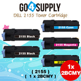 Compatible Dell 2155 Set Combo (BCMY) Toner Cartridge Replacement for 2150cn 2150cdn 2155cn 2155cdn Laser Printer
