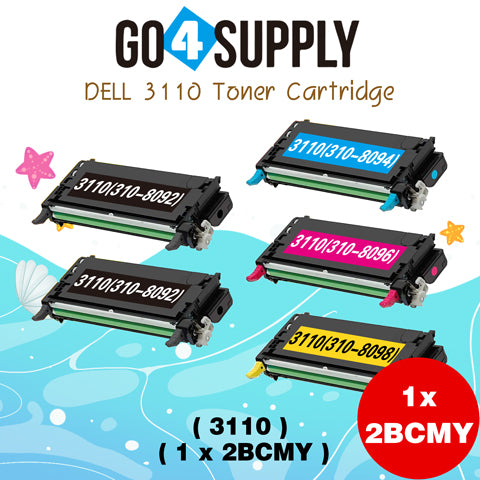 Compatible Combo Set Dell 310-8092 310-8094 310-8096 310-8098 (High Yield, 8000 Pages) Toner Cartridge Used for DELL 3115 3115cn 3110cn Printers