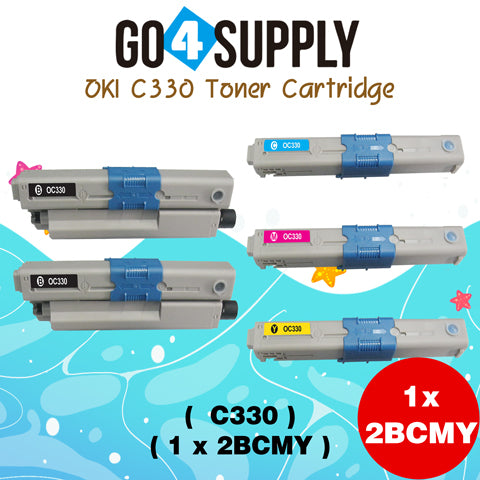 Compatible Combo Set Oki Type C17 C330 to used with OKI C330DN C530DN MC361 MC362W MC561 MC562W MFP MC352DN Printers (4-Pack)