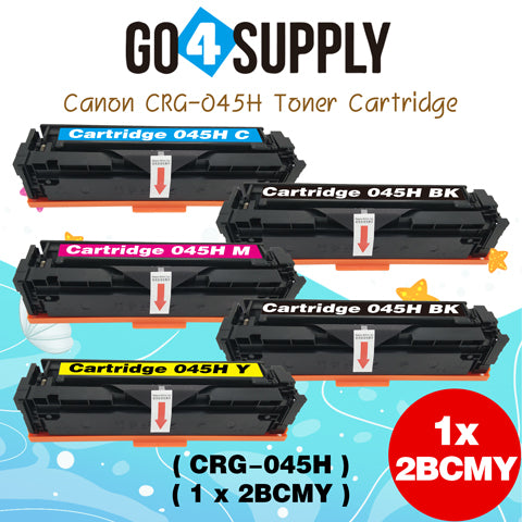 Compatible (High-Yield Page) CANON CRG-045H CRG045H (BCMY) Set Toner Cartridge Used for Color imageCLASS MF634Cdw/LBP612Cdw/MF632Cdw; i-SENSYS MF631Cn/633Cdw/635Cx/LBP611Cn/613Cdw