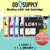 Compatible Set Combo Brother 61xl LC61 LC61XL Ink Cartridge Used for DCP-145C/163C/165C/185C/195C/197C/365CN/375CW/385C/395CN/585CW/6690CN/6690CW; DCP-J125/J140W/J315W/J515W/J715W Printer