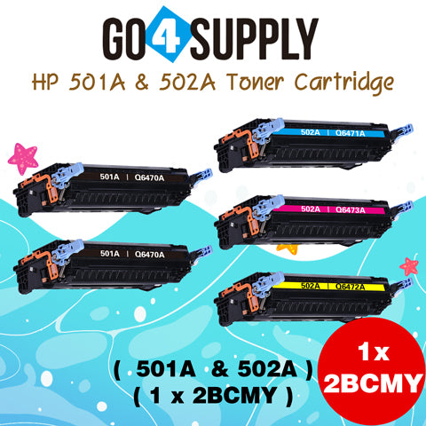 Compatible Combo Set HP 502A Q6470A Q60471A Q6472A Q6473A to use for Color Laserjet 3600n 3600dtn 3800 CP3505 3505n 3505dn 3600 Printers