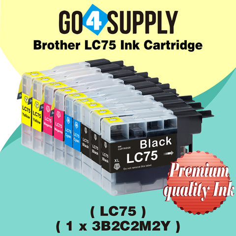 Compatible Set Combo Brother 75xl LC75 LC75XL Ink Cartridge Used for MFC-J6910CDW/J6710CDW/J5910CDW/J825N/J955DN/J955DWN/J705D/J705DW/J710D/J710DW/J810DN/J810DWN/J825DW/J840N/J625DW/J860DN/J860DWN/J960DN-B/J960DN-W/J960DWN-B/J960DWN-W Printer