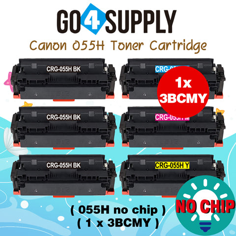 Compatible (High-Yield Page) CANON CRG055H (BCMY, NO CHIP) Set Combo CRG-055H Toner Cartridge Used for Canon i-SENSYS MF741Cdw;  i-SENSYS MF745Cdw;  i-SENSYS MG743Cx