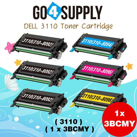 Compatible Combo Set Dell 310-8092 310-8094 310-8096 310-8098 (High Yield, 8000 Pages) Toner Cartridge Used for DELL 3115 3115cn 3110cn Printers
