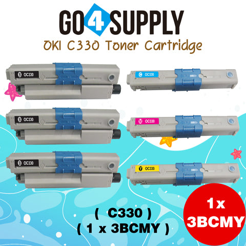 Compatible Combo Set Oki Type C17 C330 to used with OKI C330DN C530DN MC361 MC362W MC561 MC562W MFP MC352DN Printers (4-Pack)
