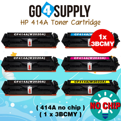Compatible HP CF414A (NO CHIP) W2020A W2021A W2022A W2023A Set Combo Toner Cartridge Used for Color LaserJet Pro M454dn/M454dw; MFP M479dw/M479fdn/M479fdw/M454nw; Enterprise M455dn/ MFP M480f/ MFP M480f; Color LaserJet Managed E45028