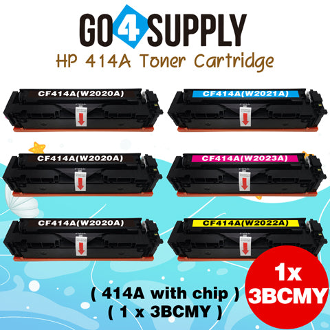 Compatible HP CF414A (WITH CHIP) W2020A W2021A W2022A W2023A Set Combo Toner Cartridge Used for Color LaserJet Pro M454dn/M454dw; MFP M479dw/M479fdn/M479fdw/M454nw; Enterprise M455dn/ MFP M480f/ MFP M480f; Color LaserJet Managed E45028
