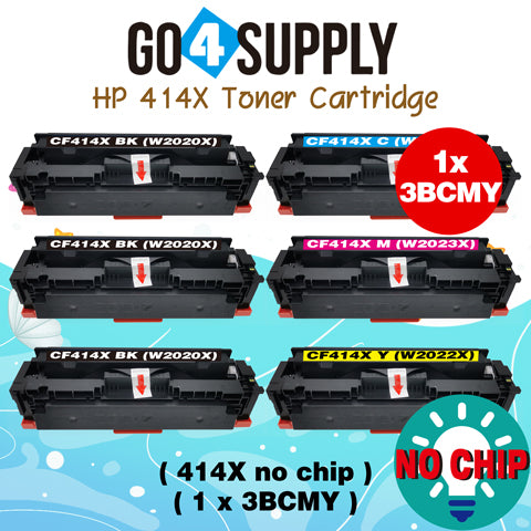 Compatible HP CF414X (NO CHIP) W2020X W2021X W2022X W2023X Set Combo Toner Cartridge Used for Color LaserJet Pro M454dn/M454dw; MFP M479dw/M479fdn/M479fdw/M454nw; Enterprise M455dn/ MFP M480f/ MFP M480f; Color LaserJet Managed E45028