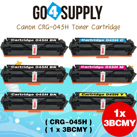 Compatible (High-Yield Page) CANON CRG-045H CRG045H (BCMY) Set Toner Cartridge Used for Color imageCLASS MF634Cdw/LBP612Cdw/MF632Cdw; i-SENSYS MF631Cn/633Cdw/635Cx/LBP611Cn/613Cdw