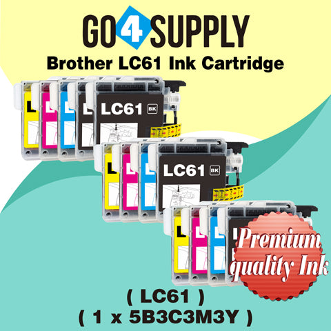 Compatible Set Combo Brother 61xl LC61 LC61XL Ink Cartridge Used for DCP-145C/163C/165C/185C/195C/197C/365CN/375CW/385C/395CN/585CW/6690CN/6690CW; DCP-J125/J140W/J315W/J515W/J715W Printer