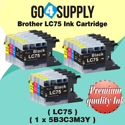 Compatible Set Combo Brother 75xl LC75 LC75XL Ink Cartridge Used for MFC-J6910CDW/J6710CDW/J5910CDW/J825N/J955DN/J955DWN/J705D/J705DW/J710D/J710DW/J810DN/J810DWN/J825DW/J840N/J625DW/J860DN/J860DWN/J960DN-B/J960DN-W/J960DWN-B/J960DWN-W Printer