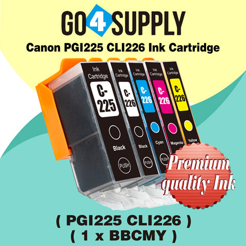 Compatible NO Included Grey Combo Canon 225/226 PGI225xl CLI226xl PGI-225xl CLI-226xl Ink Cartridge Used for Canon PIXMA MG5720/MG5721 Black Silver/MG5722 White Silver/MG6820/MG6821 Black Silver/MG6822/MG7720; PIXMA TS5020/6020/8020/9020 Printers