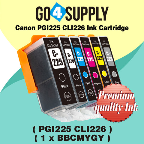 Compatible Included Grey Combo Canon 225/226 PGI225xl CLI226xl PGI-225xl CLI-226xl Ink Cartridge Used for Canon PIXMA MG7720, PIXMA TS8020/9020 Printers
