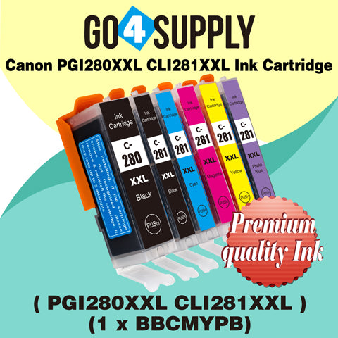 Compatible Included Photo Blue Set Canon PGI280 PGI280XXL PGI-280XXL CLI281 CLI281XXL CLI-281XXL Ink Cartridge PGI280XL PGI-280XL CLI281XL CLI-281XL Used for PIXMA TS8120/TS8220/TS8320/TS9120 Printers