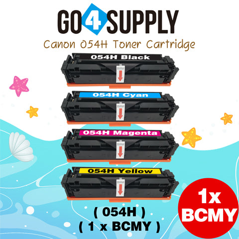 Compatible CANON Set Combo CRG054H (BCMY) Toner Cartridge CRG-054H Used for i-SENSYS LBP621Cw/LBP623Cw/MF641Cw/MF643Cdw/MF645Cx; Color imageCLASS MF642Cdw/MF641Cw/MF644Cdw/LBP622Cdw