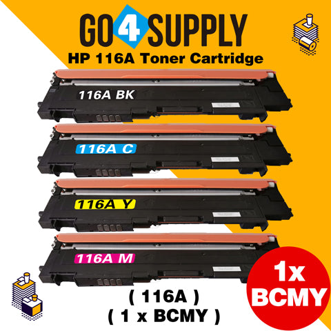 Compatible Set Combo HP 116A W2060A W2061A W2062A W2063A Toner Cartridge Used for HP Color Laser MFP 179fnw/ 178nw; Color Laser 150a/ 150w/ 150nw Printer