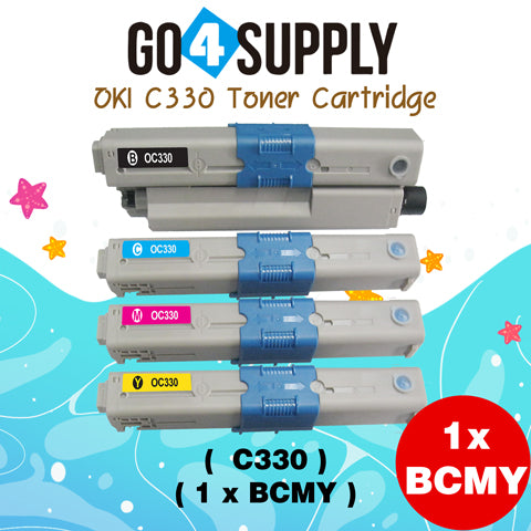 Compatible Combo Set Oki Type C17 C330 to used with OKI C330DN C530DN MC361 MC362W MC561 MC562W MFP MC352DN Printers (4-Pack)
