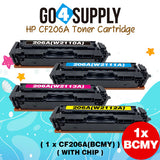 Compatible HP Set Combo (BCMY, WITH CHIP) CF206A W2110A W2111A W2112A W2113A 206A Toner Cartridge Replacement for HP Color LaserJet Pro MFP M283fdw/M283fdn; M255dw/M255nw