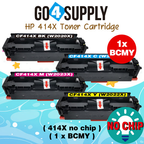 Compatible HP CF414X (NO CHIP) W2020X W2021X W2022X W2023X Set Combo Toner Cartridge Used for Color LaserJet Pro M454dn/M454dw; MFP M479dw/M479fdn/M479fdw/M454nw; Enterprise M455dn/ MFP M480f/ MFP M480f; Color LaserJet Managed E45028