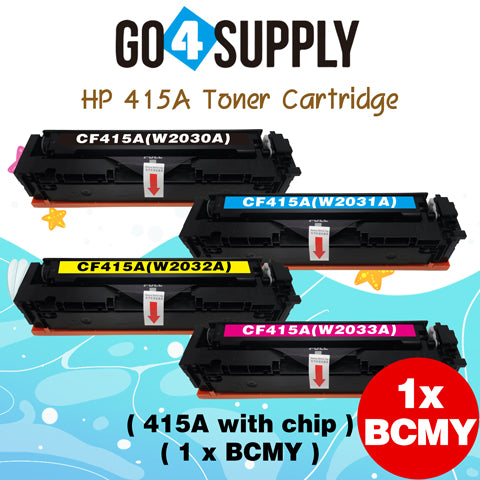 Compatible HP Set Combo W2030A W2031A W2032A W2033A CF415A (BCMY, WITH CHIP) Toner Cartridge Used for Color LaserJet Pro M454dn/M454dw; MFP M479dw/M479fdn/M479fdw/M454nw; Enterprise M455dn/MFP M480f; Color LaserJet Managed E45028