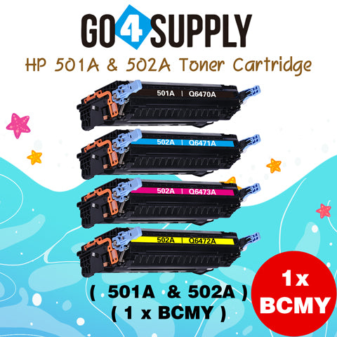Compatible HP Cyan Q6471A 502A Q6470A Toner Cartridge to use for HP Color Laserjet CP3505 3505n 3505dn 3600 3600n 3600dtn 3800 Printers
