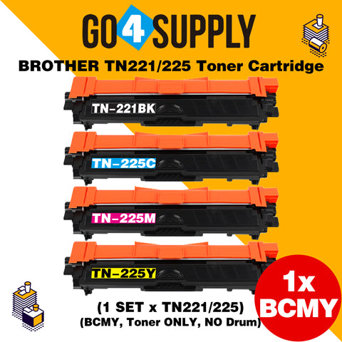 Compatible Set Combo Brother TN221 TN225 TN-221 TN-225 Toner Unit Used for Brother HL-3140CW/ HL-3142CW/ HL-3150CDW/ HL-3152CDW/ HL-3170CDW/ HL-3172CDW/ MFC-9130CW/ MFC-9140CDN/ MFC-9330CDW/ MFC-9340CDW; DCP-9020CDW Printer