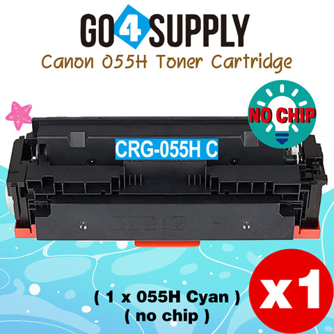 Compatible CANON (High-Yield Page) Cyan CRG055H (NO CHIP) CRG-055H Toner Cartridge Used for Canon i-SENSYS MF741Cdw; i-SENSYS MF745Cdw;  i-SENSYS MG743Cx