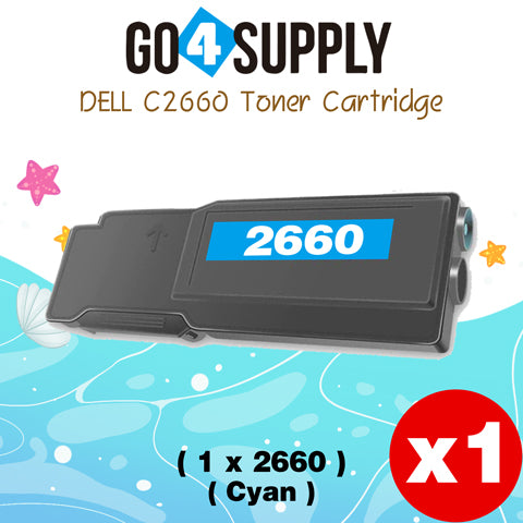 Compatible Dell 2660 Cyan 593-BBBT TW3NN Toner Cartridge Replacement for C2660dn C2665dnf Printer