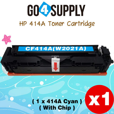 Compatible HP Cyan W2021A CF414A (WITH CHIP) Toner Cartridge Used for Color LaserJet Pro M454dn/M454dw; MFP M479dw/M479fdn/M479fdw/M454nw; Enterprise M455dn/ MFP M480f/ MFP M480f; Color LaserJet Managed E45028