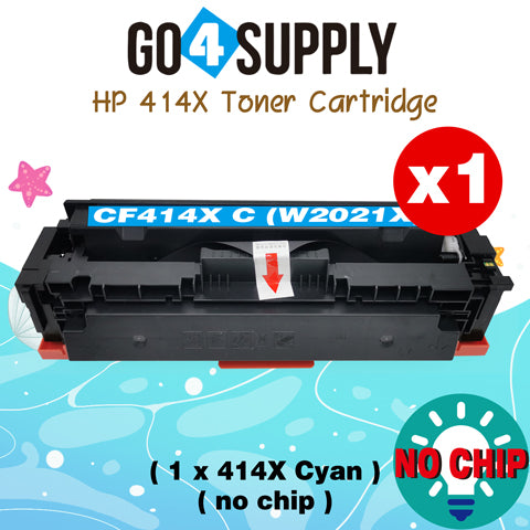 Compatible HP Cyan W2021X CF414X (NO CHIP) Toner Cartridge Used for Color LaserJet Pro M454dn/M454dw; MFP M479dw/M479fdn/M479fdw/M454nw; Enterprise M455dn/ MFP M480f/ MFP M480f; Color LaserJet Managed E45028