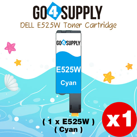 Compatible Dell 593-BBJU Cyan E525W E525 525w to use with E525w Wireless Color Printers