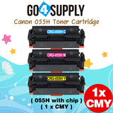 Compatible (High-Yield Page) CANON CRG055H (BCMY, WITH CHIP) Set Combo CRG-055H Toner Cartridge Used for Canon i-SENSYS MF741Cdw;  i-SENSYS MF745Cdw;  i-SENSYS MG743Cx