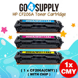 Compatible HP Set Combo (BCMY, WITH CHIP) CF206A W2110A W2111A W2112A W2113A 206A Toner Cartridge Replacement for HP Color LaserJet Pro MFP M283fdw/M283fdn; M255dw/M255nw