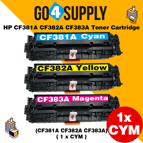 Compatible 3-Color Combo HP CF381A CF382A CF383A Toner Cartridge Used for HP Color laserJet Pro M476dn MFP/M476dw MFP/M476dnw MFP Printer