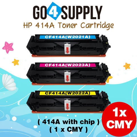 Compatible HP CF414A (WITH CHIP) W2020A W2021A W2022A W2023A Set Combo Toner Cartridge Used for Color LaserJet Pro M454dn/M454dw; MFP M479dw/M479fdn/M479fdw/M454nw; Enterprise M455dn/ MFP M480f/ MFP M480f; Color LaserJet Managed E45028