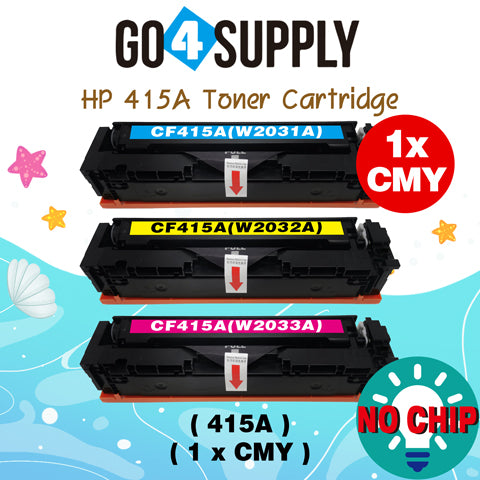 Compatible HP Yellow W2032A CF415A (NO CHIP) Toner Cartridge Used for Color LaserJet Pro M454dn/M454dw; MFP M479dw/M479fdn/M479fdw/M454nw; Enterprise M455dn/MFP M480f; Color LaserJet Managed E45028