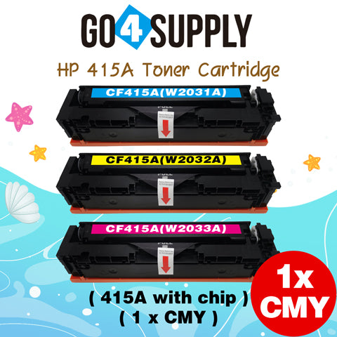 Compatible HP Set Combo W2030A W2031A W2032A W2033A CF415A (BCMY, WITH CHIP) Toner Cartridge Used for Color LaserJet Pro M454dn/M454dw; MFP M479dw/M479fdn/M479fdw/M454nw; Enterprise M455dn/MFP M480f; Color LaserJet Managed E45028