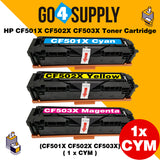 Compatible 3-Color Combo HP 500x CF500x CF501x CF502x CF503x 202x Toner Cartridge Used for HP Color LaserJet Pro M254/M254dw/254nw; MFP M281cdw/281fdn/281fdw/280/280nw Printer