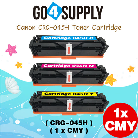 Compatible (High-Yield Page) CANON CRG-045H CRG045H (BCMY) Set Toner Cartridge Used for Color imageCLASS MF634Cdw/LBP612Cdw/MF632Cdw; i-SENSYS MF631Cn/633Cdw/635Cx/LBP611Cn/613Cdw