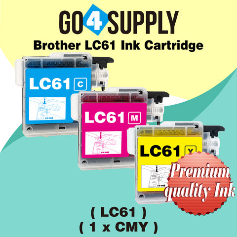 Compatible 3-Color Combo Brother 61xl LC61 LC61XL Ink Cartridge Used for MFC-250C/255CW/257CW/290C/295CN/490CW/495CW/615W/790CW/795CW/990CW/5490CN/5490CW/5890CN/5895CW/6490CW/6890CDW,MFC-J220/J265w/J270w/J410/J410w/J415W/J615W/J630W Printer