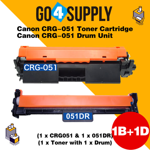 Compatible (Toner + Drum) Canon CRG051 CRG-051 Cartridge 051 Black Toner Cartridge (2168C001) with Drum Unit (2170C001) Used for Canon ImageCLASS LBP162dw MF264dw MF267dw MF269dw Printer