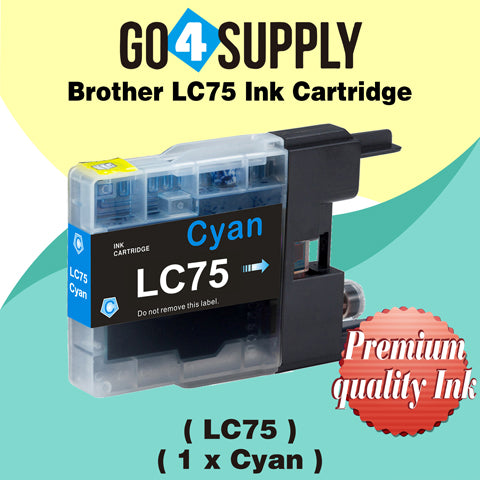 Compatible Cyan Brother 75xl LC75 LC75XL Ink Cartridge Used for MFC-J432W/J430W/J6910DW/J6710DW/J5910DW/J6510DW/J435W/J835DW/J280W/J425W; DCP-J525N/J540N/J740N/J925N/J525W/J725DW/J925DW/J940N-B/J940N-W Printer
