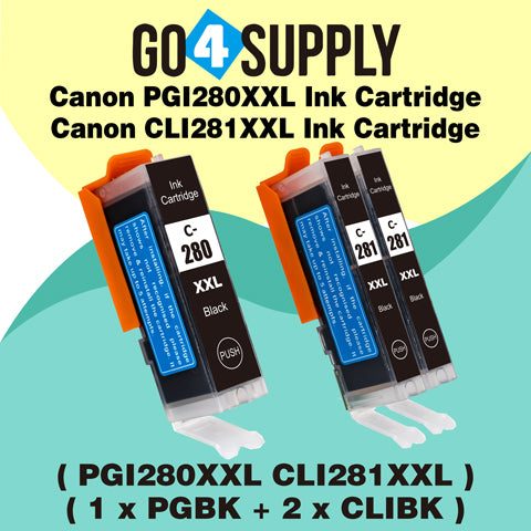 Compatible (PGBK+CLIBK) Canon PGI280 CLI281 Ink Cartridge Used for PIXMA TS702/TR7520/TR8520/TR8620/TS6120/TS6220/TS6320/TS8120/TS8220/TS8320/TS8322/TS9120/TS9520/TS9521C