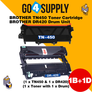 Compatible Kits Combo Brother TN450 TN-450 Toner Unit with DR420 DR-420 Drum Unit Used for Brother DCP7060D DCP7065DN; HL2220/ 2230/ 2240/ 2240D/ 2250/ 2250DN/ 2270DW MFC7360N; MFC7460DN MFC7860DW Printer
