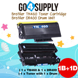 Compatible Combo Set (Drum + Toner) TN460 TN-460 Toner Cartridge with DR400 DR-400 Drum Unit Used for Brother HL1030/1230/1240/1250/1270n/1435/1440/1450; MFC1260/1270/2500/8300/9850 Printer