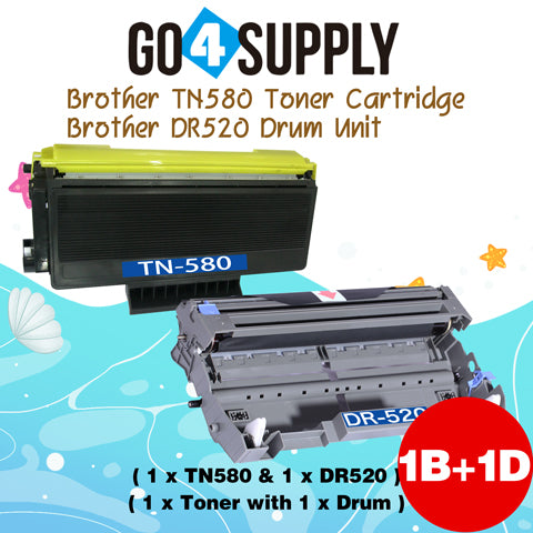 Compatible Combo Set (Drum + Toner) TN580 TN-580 Toner Cartridge with DR520 DR-520 Drum Unit Used for Brother HL5240/5250DN/5250DNT/5340/5350/5380/5270/5280DW; MFC8460N/8860DN/8480DN; DCP8060/MF8870/8670/8065DN Printer