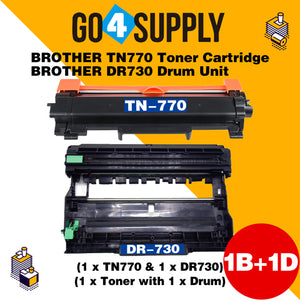 Compatible kits Combo Brother TN770 TN-770 Toner Unit with DR730 DR-730 Drum Unit Used for Brother HL-L2370DW, HL-L2370DW XL, MFC-L2750DW, MFC-L2750DW XL Printer