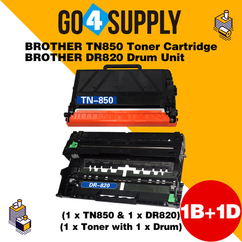 Compatible Kits Combo Brother TN850 TN-850 Toner Unit with DR820 DR-820 Drum Unit Used for DCP-L5500DN/L5600DN/L5650DN, HL-L5000D/L5100DN/L5200DW/L5200DWT/L6200DW/L6200DWT/L6250DW/L6300DW/L6400DW/L6400DWT Printer